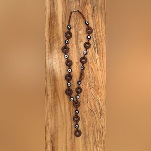 African Brown and Black Beaded Necklace